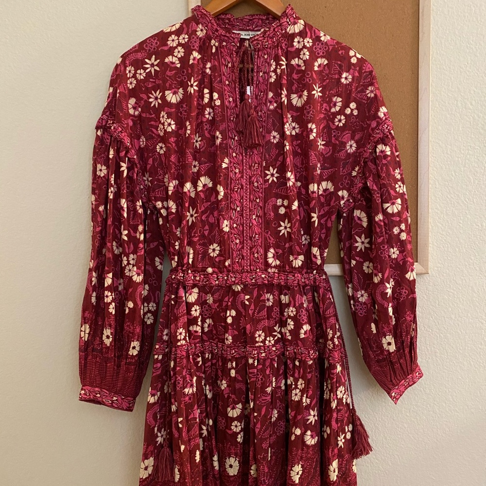 Ulla Johnson Marigold Burgundy Mini Dress